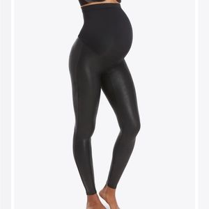 Spanx Mama Faux leather leggings sz small - maternity